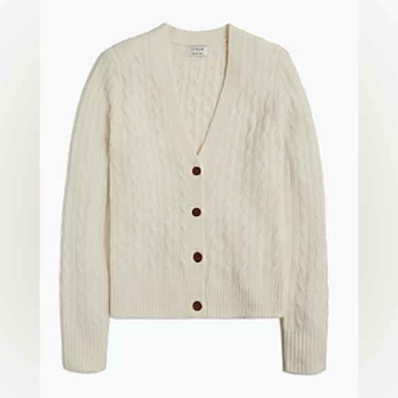 NWT J.Crew Cable Knit Cardigan In  Super Soft Yarn - Picture 4 of 4